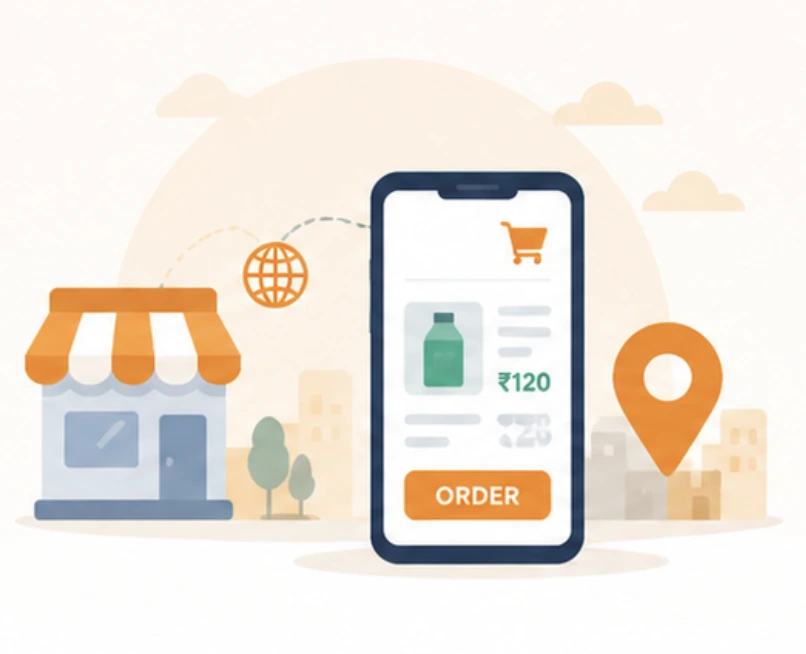 Local shop using LocalShopWala online storefront to share a catalog and accept orders